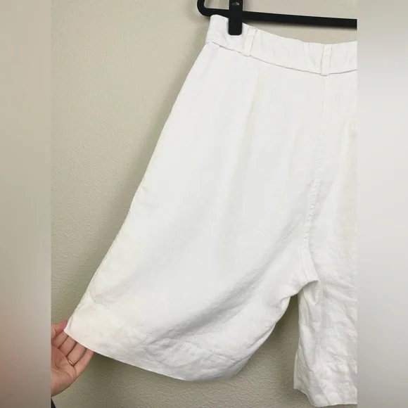 DISSH Women's 8 Kayla White 100% Linen Bermuda Short High Rise Lined Tailored - Picture 11 of 16
